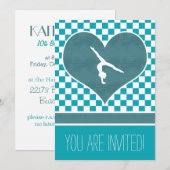 Gepersonaliseerde Blauwgroen Gecontroleerde Gymnas Kaart (Voorkant / Achterkant)