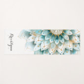 Gepersonaliseerde Blauwgroen gouden bloemenkrans M Yogamat (Voorkant (horizontaal))