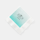 Gepersonaliseerde Blauwgroen krassen Cocktail serv Servet (Hoek)