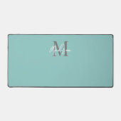 Gepersonaliseerde Blauwgroen Modern Script Monogra Bureaumat (Voorkant)
