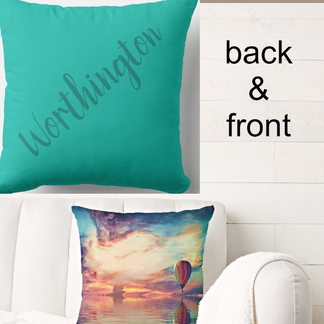 Gepersonaliseerde Blauwgroen Schilderachtig Hete L Kussen (Creator heeft geüpload)