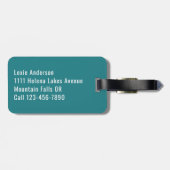 Gepersonaliseerde Blauwgroen Sunset Ocean Waves Bagagelabel (Achterkant horizontaal)