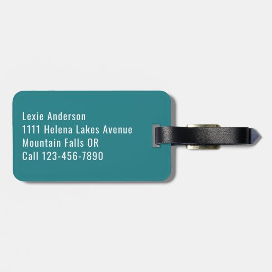 Gepersonaliseerde Blauwgroen Sunset Ocean Waves Bagagelabel (Achterkant horizontaal)