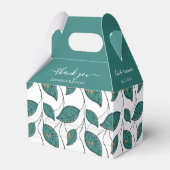 Gepersonaliseerde Blauwgroen trouwkleuren Bedankdoosjes (Achterkant)