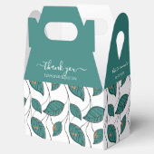 Gepersonaliseerde Blauwgroen trouwkleuren Bedankdoosjes (Geopend)