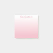 Gepersonaliseerde Bleekroze Witte Gradiënt Post-it® Notes (Voorkant)
