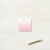 Gepersonaliseerde Bleekroze Witte Gradiënt Post-it® Notes (Op bureau)