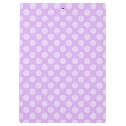 Gepersonaliseerde Bleke Lavendel Polka Dot Klembord (Achterkant)