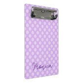 Gepersonaliseerde Bleke Lavendel Polka Dot Mini Klembord (Schuin)