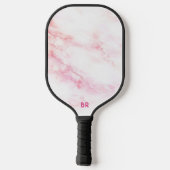 Gepersonaliseerde Bleke roze marmeren textuur Pickleball Paddle (Achterkant)