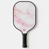 Gepersonaliseerde Bleke roze marmeren textuur Pickleball Paddle (Voorkant)