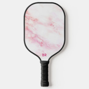 Gepersonaliseerde Bleke roze marmeren textuur Pickleball Paddle