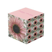 Gepersonaliseerde Bleke Roze Zonnebloem Kubus (Achter hoekig)