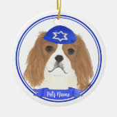 Gepersonaliseerde Blenheim Cavalier Hanukkah Yarmu Keramisch Ornament (Voorkant)