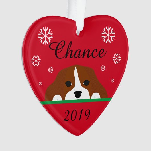 Gepersonaliseerde Blenheim Cavalier King Charles Ornament (voorkant)