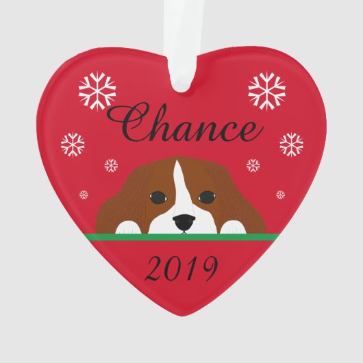 Gepersonaliseerde Blenheim Cavalier King Charles Ornament (achterkant)