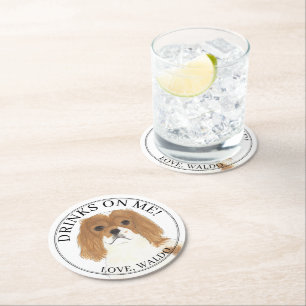 Gepersonaliseerde Blenheim Cavalier King Charles S Ronde Kartonnen Onderzetter