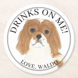 Gepersonaliseerde Blenheim Cavalier King Charles S Ronde Kartonnen Onderzetter