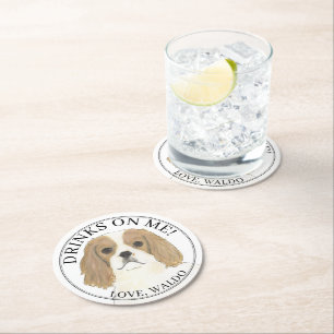 Gepersonaliseerde Blenheim Cavalier King Charles S Ronde Kartonnen Onderzetter