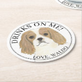 Gepersonaliseerde Blenheim Cavalier King Charles S Ronde Kartonnen Onderzetter (Gebogen)