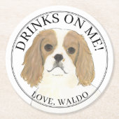 Gepersonaliseerde Blenheim Cavalier King Charles S Ronde Kartonnen Onderzetter (Voorkant)