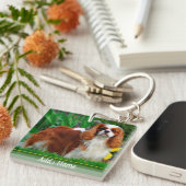 Gepersonaliseerde Blenheim Cavalier King Charles Sleutelhanger (Voorkant Rechts)