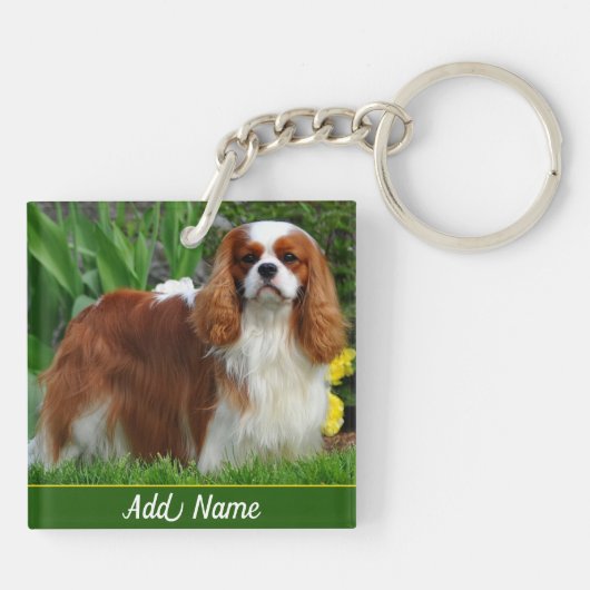 Gepersonaliseerde Blenheim Cavalier King Charles Sleutelhanger (Achterkant)