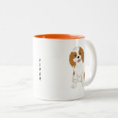 Gepersonaliseerde Blenheim Cavalier Spaniel  Tweekleurige Koffiemok (Voorkant rechts)