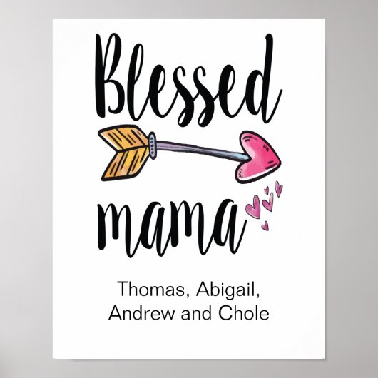 Gepersonaliseerde "Blessed Mama Gift" voor Kinder  Poster (Voorkant)