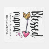 Gepersonaliseerde "Blessed Mama Gift" voor mam Fleece Deken (Voorkant (Horizontaal))