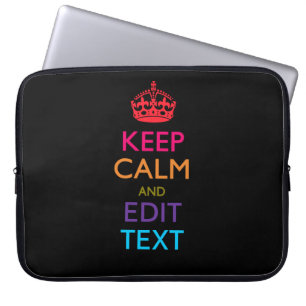 Gepersonaliseerde BLIJF KALM EN Tekst Bewerken Mul Laptop Sleeve