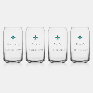 Gepersonaliseerde blik bril bruidsmeisjes bruiloft blikvorm glas