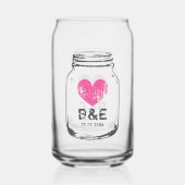 Gepersonaliseerde blik bril voor rustieke bruiloft blikvorm glas (Voorkant)