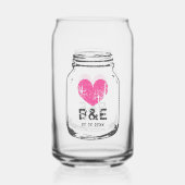 Gepersonaliseerde blik bril voor rustieke bruiloft blikvorm glas (Achterkant)