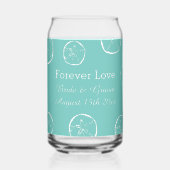 Gepersonaliseerde blikbril voor trendy strandbruil blikvorm glas (Achterkant)