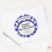 Gepersonaliseerde blikpot/deksel label, Blue Gingh Ronde Sticker (Envelop)