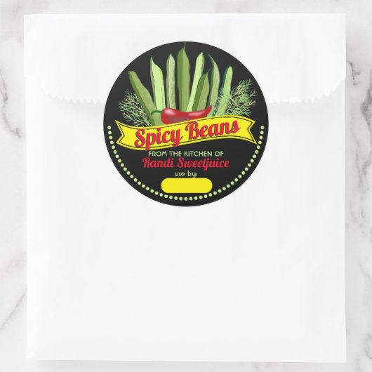 Gepersonaliseerde blikvangers ronde sticker (Tas)