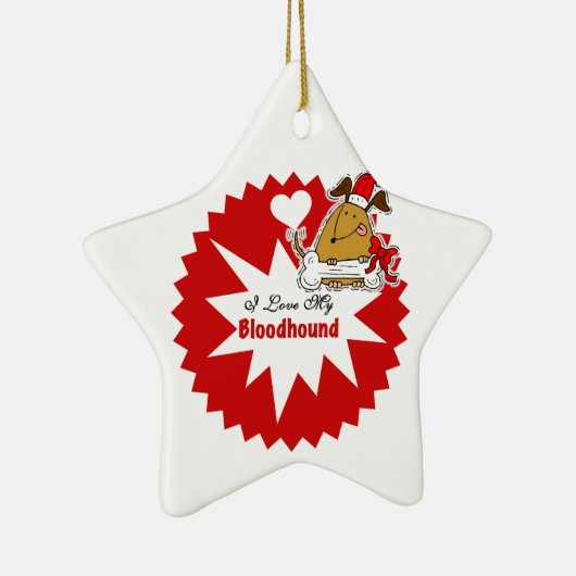 Gepersonaliseerde Bloedhond Keepomwille Ornament (Rechts)