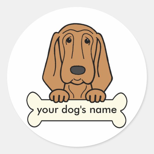 Gepersonaliseerde bloedhond ronde sticker (Voorkant)