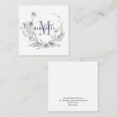 Gepersonaliseerde bloem- en bloementeelt vierkante visitekaartje (Voorkant / Achterkant)