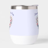 Gepersonaliseerde Bloem Hart Wijn Tumbler (Links)