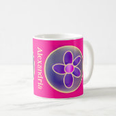 Gepersonaliseerde Bloem Hot Pink Koffiemok (Voorkant rechts)