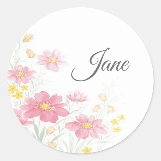 Gepersonaliseerde bloem stickers (Voorkant)