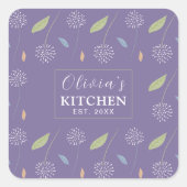 Gepersonaliseerde Bloembehang Vierkante Sticker (Voorkant)