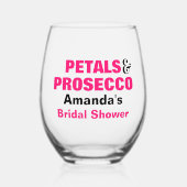 Gepersonaliseerde bloemblaadjes & Prosecco Vrijgez Wijnglas Zonder Voet (Voorkant)