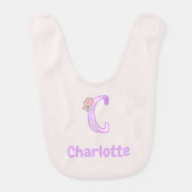 Gepersonaliseerde Bloembrief C Baby Bib