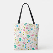 Gepersonaliseerde Bloemen Aangepaste Naam Tote Bag (Achterkant)