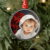 Gepersonaliseerde Bloemen Achtergrond Kerst Orname Metalen Ornament