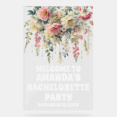 Gepersonaliseerde Bloemen Bachelorette Party Welko Acryl Bord (Voorkant)