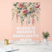 Gepersonaliseerde Bloemen Bachelorette Party Welko Acryl Bord (Huwelijk)